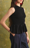 BRISBANE TOP - BLACK LINEN