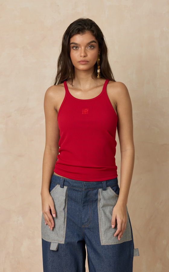 TONIA TANK TOP - SCARLET