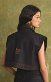 KARI VEST - GLITTERED DENIM