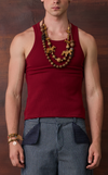 TONIO TANK TOP - GARNET w/ EMBROIDERY