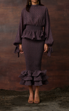 SENEGAL TOP - PURPLE CHEVRON