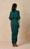 ASMARA DRESS - EMERALD SATIN