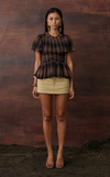 SYDNEY TOP - BROWN TARTAN