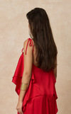 GENOVA TOP - RED SATIN