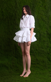 AYDA SKIRT - WHITE COTTON STRIPES