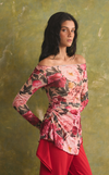 KORA TOP -  RED FLORAL