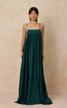  CAPRI DRESS - EMERALD SATIN (PRE ORDER)