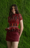 APULIA TOP - RED AZTEC