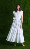 AKITA LONG DRESS - WHITE COTTON STRIPES