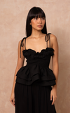 NAMIBIA TOP - BLACK TWILL