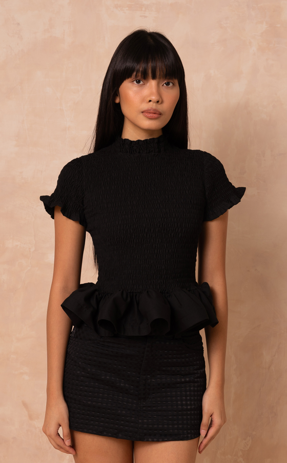 APULIA TOP - BLACK TWILL