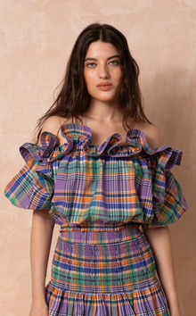  VIERA TOP - PURPLE PLAID