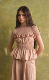 MATERA TOP - BLUSH STRIPES