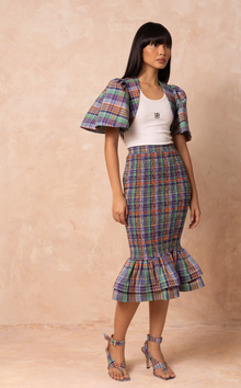  VENEZIA MIDI SKIRT -  PACIFIC PLAID