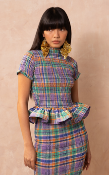  APULIA TOP - PURPLE PLAID