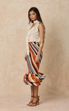 VENEZIA MIDI SKIRT -  DIAGONAL STRIPES