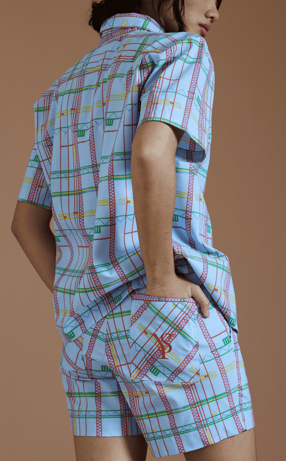 GORIO SHORTS - BLUE DOODLE