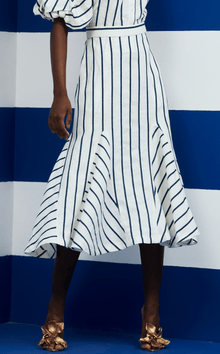  MIKO SKIRT - BLUE CORDED STRIPES