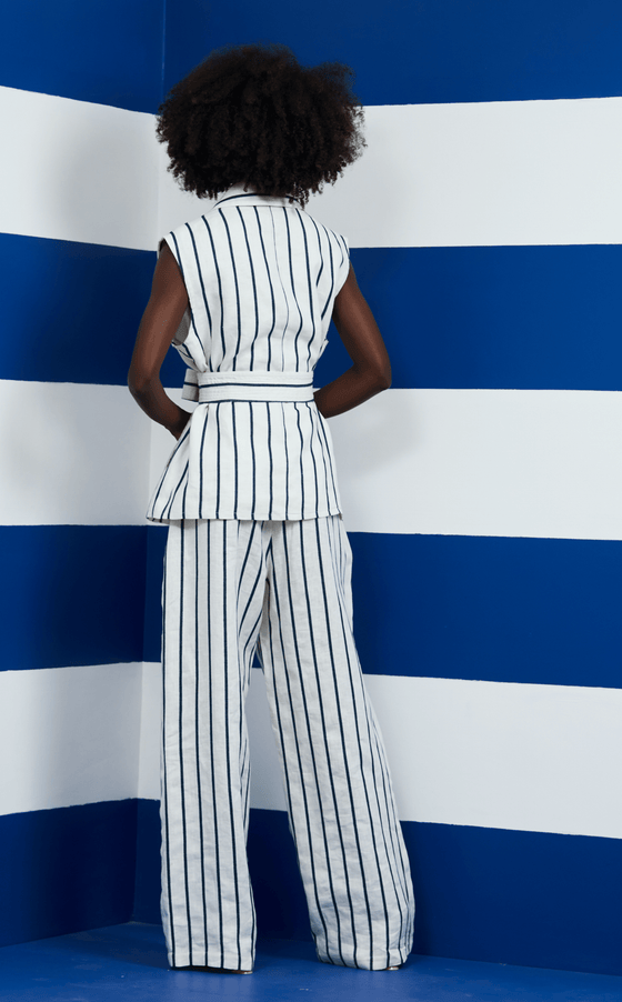 PAPUA VEST - BLUE CORDED STRIPES