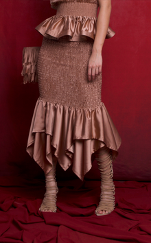  TUVALU SKIRT -  LATTE SATIN