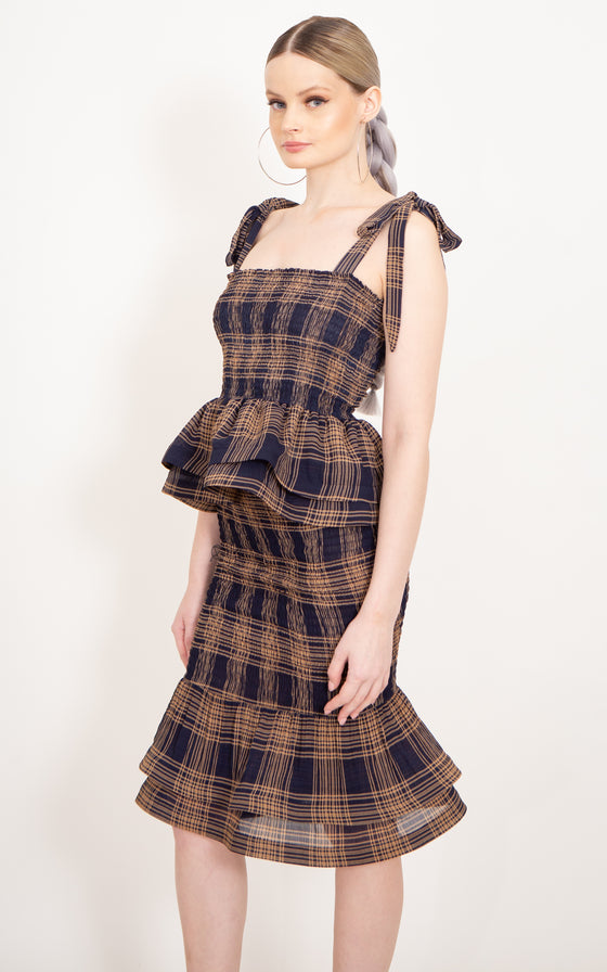 VENEZIA MIDI SKIRT- TARTAN PRINTS