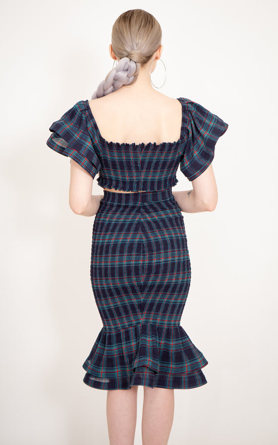 VENEZIA MIDI SKIRT- TARTAN PRINTS